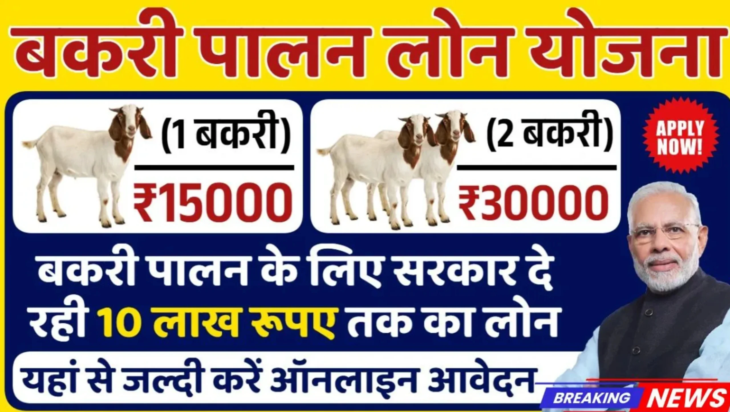 Bakri Palan Loan Yojana 2026 बकरी पालन के लिए सरकार दे रही है 10 लख रुपए तक का लोन अब मिनट में मिलेगा लोन 